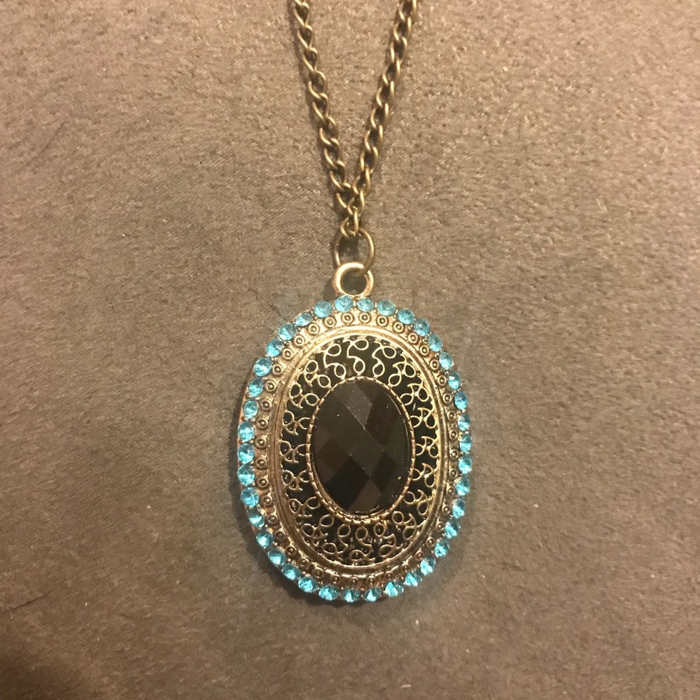 Beautiful blue and black stone necklace